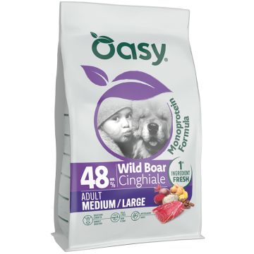 Oasy dry dog monoprotein adult medium/large cinghiale 10 kg