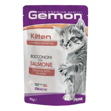 Gemon cat kitten bocconcini con salmone 100 g Gemon cat kitten bocconcini con salmone 100 g