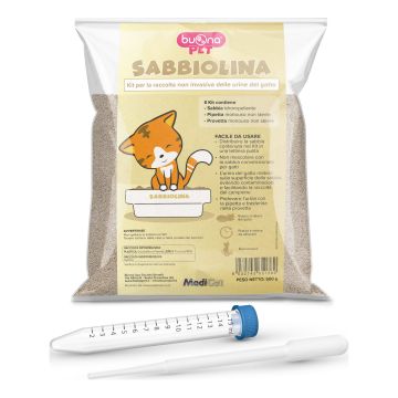 Buonapet sabbiolina kit con sabbia idrorepellente 500 g + pipetta monouso non sterile + provetta monouso non sterile