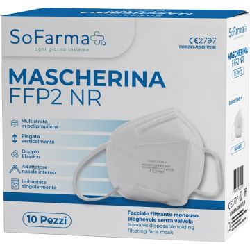 Mascherina ffp2 bianca 10 pezzi sofarmapiu'