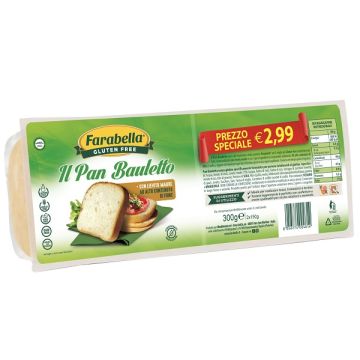 Farabella gluten free il pan bauletto promo 2 x 150 g senza lattosio, senza uova, senza alcol ogm