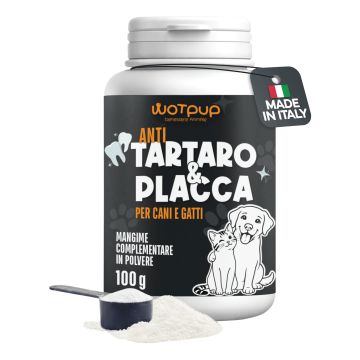 Wotpup placca e tartaro mangime complementare in polvere per cani gatti 100 g Wotpup placca e tartaro mangime complementare in polvere per cani gatti 100 g
