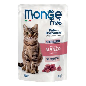 Monge fresh cat sterilised manzo 85 g