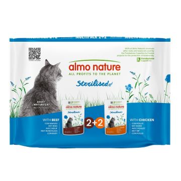 Almo nature functional cat sterilised multi pouch manzo & pollo 4 x 70 g Almo nature functional cat sterilised multi pouch manzo & pollo 4 x 70 g