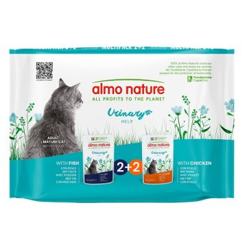 Almo nature functional cat multi pouch urinary help con pesce & urinary help con pollo 4 x 70 g Almo nature functional cat multi pouch urinary help con pesce & urinary help con pollo 4 x 70 g