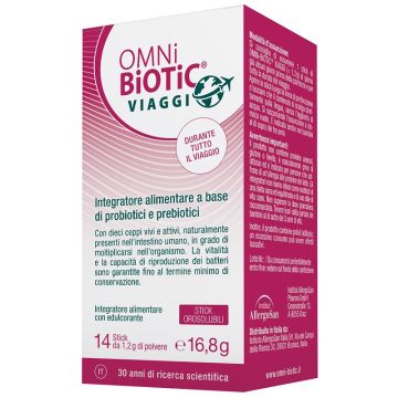 Omni biotic viaggi 14 stick orosolubili con edulcorante senza glutine e lattosio