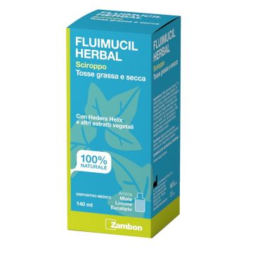 Fluimucil herbal sciroppo tosse grassa e secca 140 ml aroma miele limone eucalipto senza glutine senza lattosio