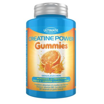 Ultimate creatine power arancia 60 caramelle gommose senza zuccheri e glutine