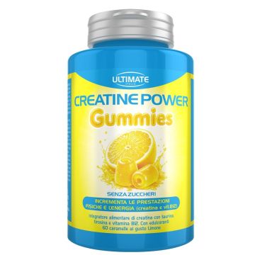 Ultimate creatine power limone 60 caramelle gommose senza zuccheri e glutine