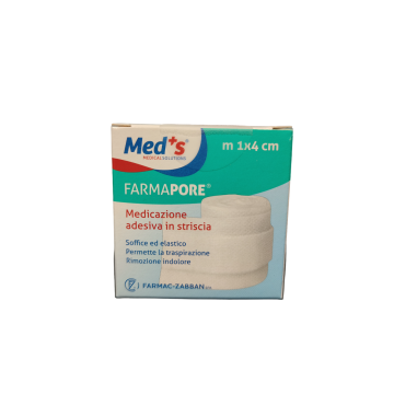 Med's Farmapore Medicazione Autoadesiva Striscia Con Cerotto 1 m x 4 cm