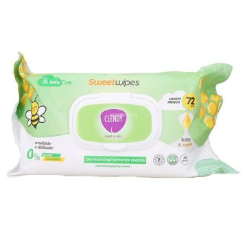 Clendy salviette imbevute latte & miele sweet wipes 72 pezzi