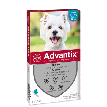 Advantix Spot-On Cani Da 4 A 10 Kg 1 Pipetta Monodose 1 Ml