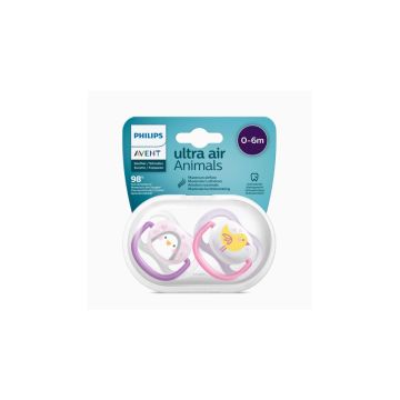 Avent ultra air animals succhietto penguin/bird femmina 0-6 mesi 2 pezzi