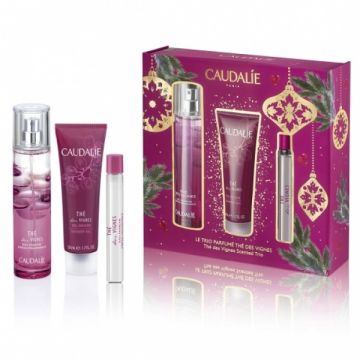 Caudalie cofanetto acqua fresca the des vignes 2021 acqua fresca 50 ml - acqua fresca roll on 10 ml - gel doccia 50 ml