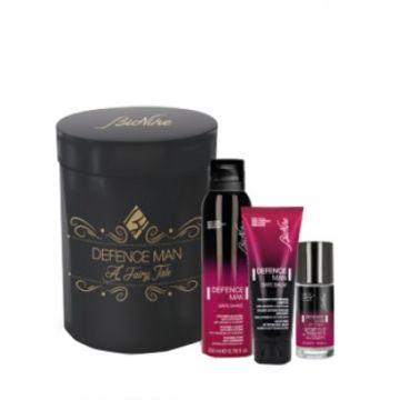 Defence man kit natale 2021 safe shave schiuda barba antirritazioni - safe balm  balsamo dopobarba lenitivo - dry touch deodorante roll on
