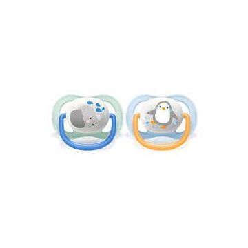 Avent ultra air animals succhietto elefant/penguin maschio 0-6 mesi 2 pezzi