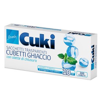 CUKI - Cubetti Ghiaccio - 10 Sacchetti Trasparenti