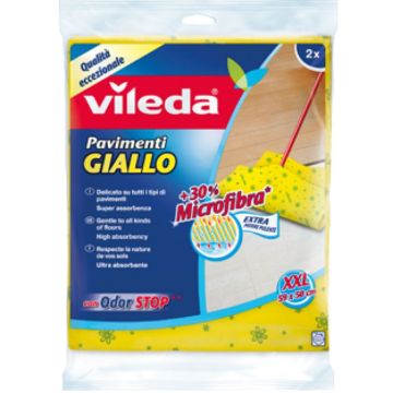 VILEDA - 2 Panni Pavimenti Gialli Microforati