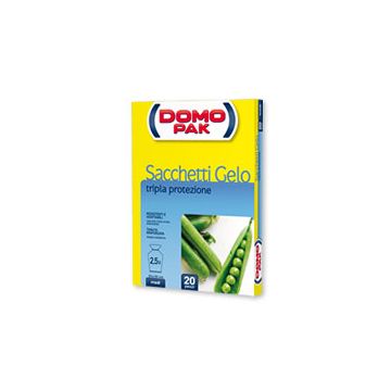 DOMOPAK - Sacchetti Gelo Tripla Protezione - 20 Sacchetti Piccoli Per Alimenti
