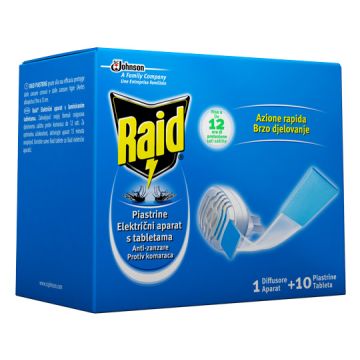 RAID - Azione Rapida - Elettroemanatore Contro Le Zanzare + 10 Piastrine
