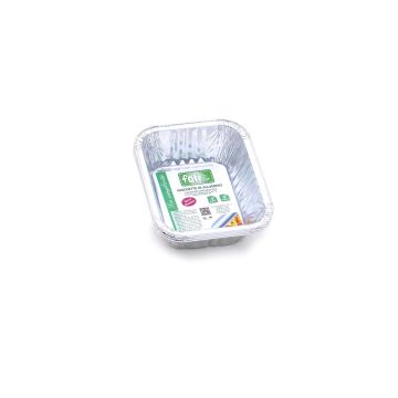 FOLI - 5 Vaschette In Alluminio Senza Coperchio Da 4 Porzioni