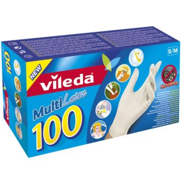VILEDA - Multi Latex 100 - 100 Guanti Monouso In Lattice - Taglia S/M