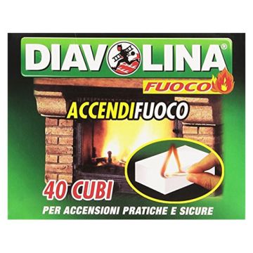 DIAVOLINA - Accendi Fuoco Per Accensioni Pratiche E Sicure - 40 Cubi