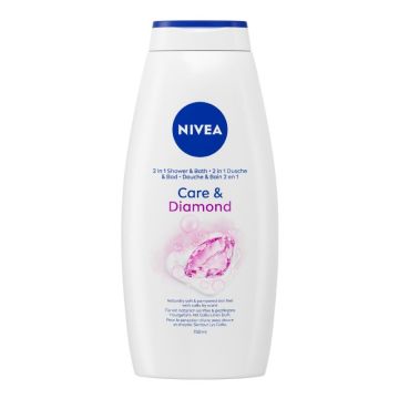NIVEA - Care & Diamond - Bagnodoccia detergente e idratante 750 Ml
