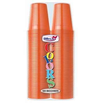 DOPLA BICCHIERI 200CC 100PEZZI  ARANCIO
