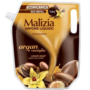 MALIZIA - sapone liquido argan e vaniglia ecoricarica 1l