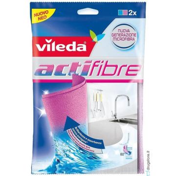 VILEDA - Actifibre Panno In Microfibra - 2 Panni Multiuso