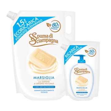 SPUMA DI SCIAMPAGNA - Ecoricarica Sapone Liquido Marsiglia 1,5 L
