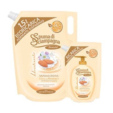 SPUMA DI SCIAMPAGNA - Ecoricarica Sapone Liquido Latte di Mandorla 1,5 L
