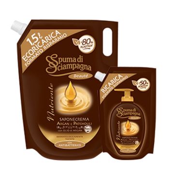 SPUMA DI SCIAMPAGNA - Ecoricarica Sapone Liquido Argan e Patchouli 1,5 L