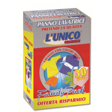 L UNICO - Panno Lavatrice Family Pack - Confezione Da 30 Fogli