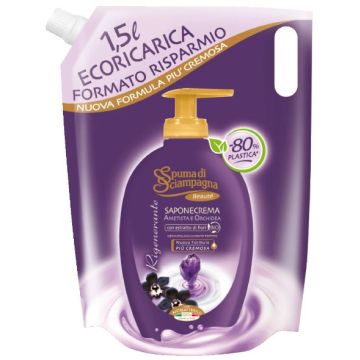 SPUMA DI SCIAMPAGNA - Ecoricarica Sapone Liquido Ametista e Orchidea 1,5 L