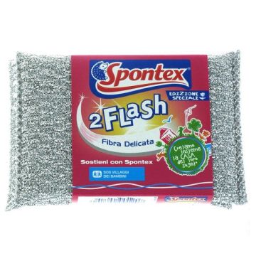 SPONTEX - Flash - 2 Spugne In Fibra Delicata