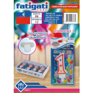FATIGATI CANDELINE COMPLEANNO NUMERO 1