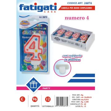 FATIGATI CANDELINE COMPLEANNO NUMERO 4