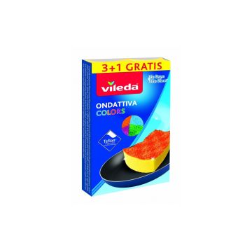 VILEDA - Ondattiva Color - 4 Spugne Abrasive Antigraffio