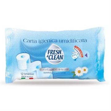 FRESH & CLEAN - Carta igienica umidificata - 12 salviette emollienti e delicate