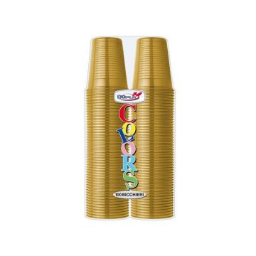DOPLA BICCHIERI 200CC 100PEZZI  ORO