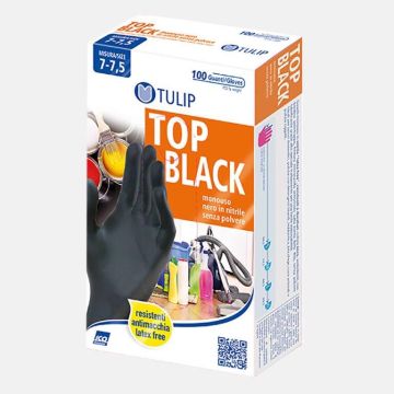 GUANTI TULIP IN NITRILE NERO 100PEZZI  MEDI