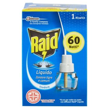 RAID - Liquido Antizanzare - Ricarica Inodore 60 Notti