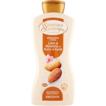 SPUMA DI SCIAMPAGNA - Bagnodoccia crema idratante con latte di mandorla e burro di karitè 650 Ml