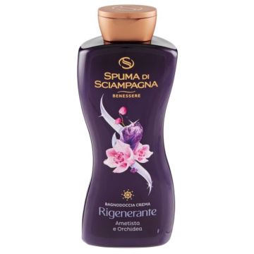 SPUMA DI SCIAMPAGNA - Bagnodoccia crema rigenerante con Ametista e Orchidea 650 Ml