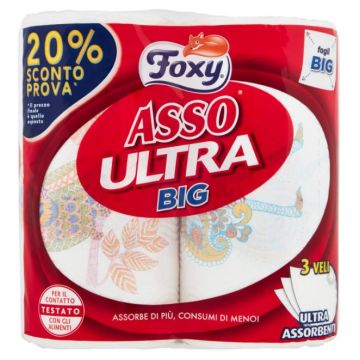 FOXY - Asso Ultra - Carta Asciugatutto 2 Rotoli