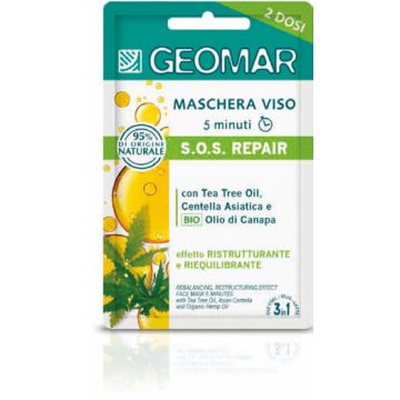 Geomar - Sos Repair - Maschera viso ristrutturante e riequilibrante 2 dosi