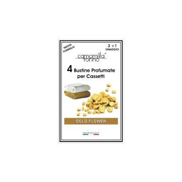 CAMOMILLA TORINO - Gold Flower - 4 Buste Profumate Per Armadi E Cassetti