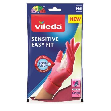 VILEDA - Sensitive Easy Fit - 1 Paio Di Guanti Casalinghi In Nitrile Taglia M